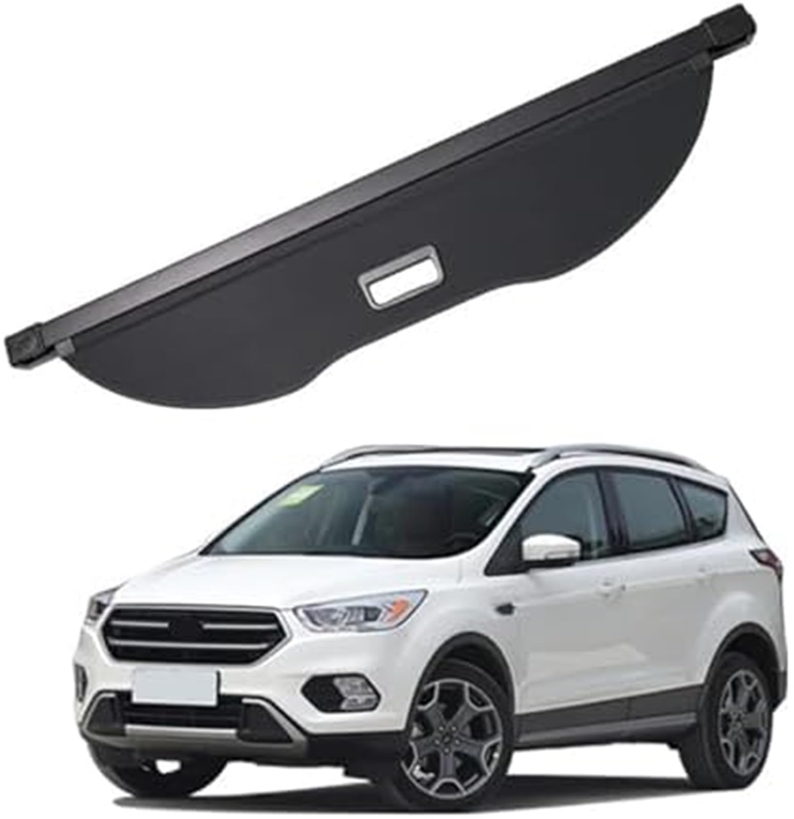 fhjwqronte Cargo Area Storage Rack for Ford, for Kuga 13-2019 Accessories Black Privacy Screen Retractable Trunk Safety Tonneau Cover Luggage Shield Shade Cargo(Black Leather)