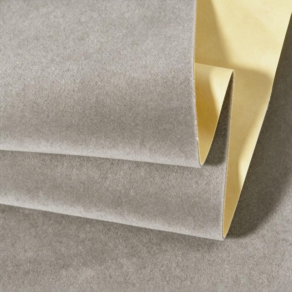 Leliafleury 40cmx148cm Gray Felt Fabric Self Adhesive Felt Sheet Sticky Back Sheet for Box Drawer DIY Crafts