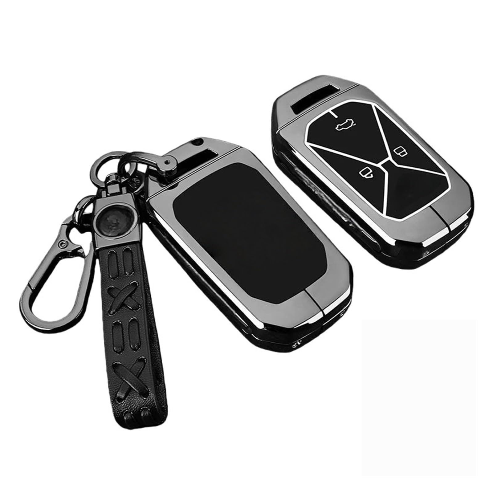 Compatible con Cowin Auto Kaiyi Kunlun IHD R 300 500 EV, funda de aleación de zinc for llave de coche, funda for mando a distancia, llavero, accesorios interiores(STYLE 11)