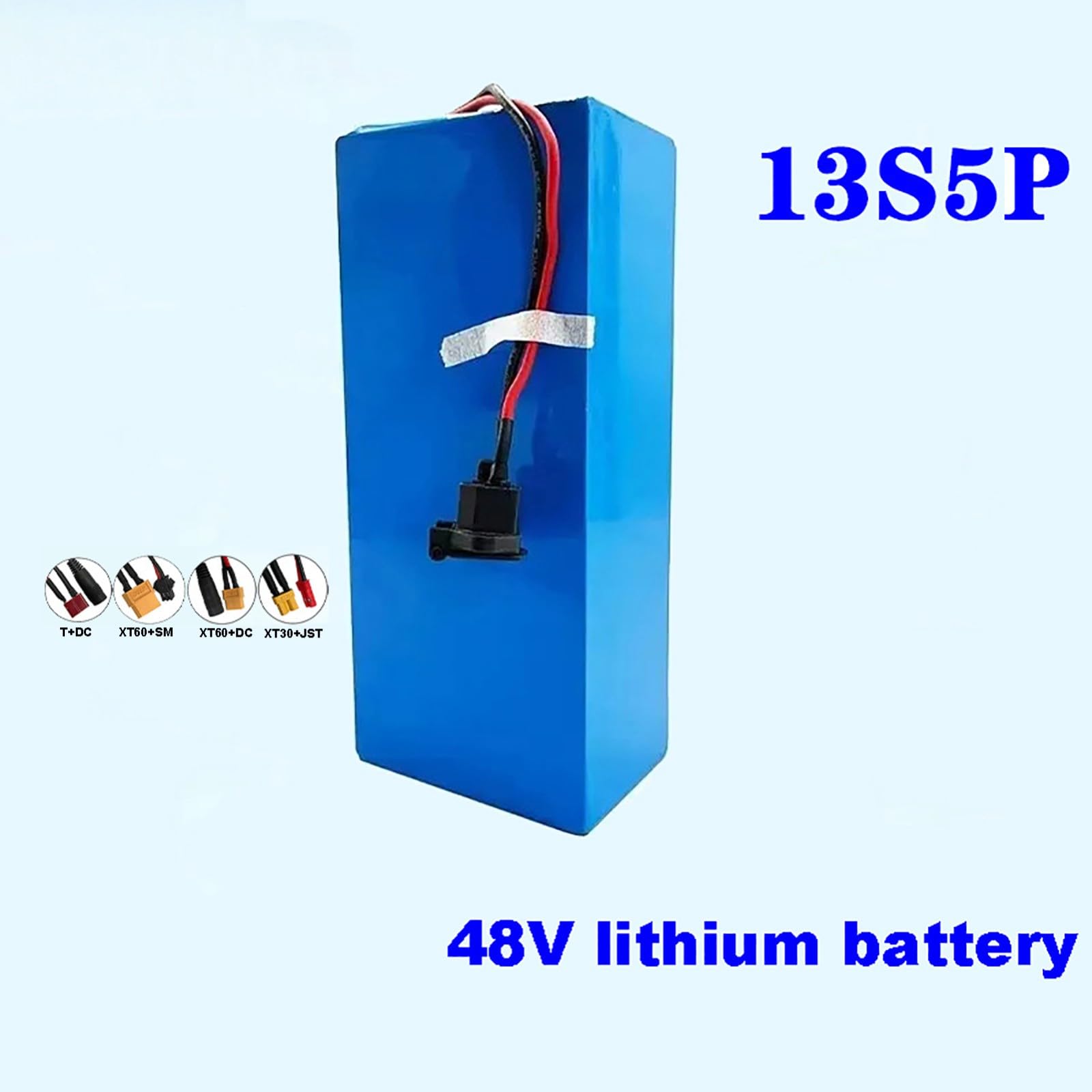 Paquete de baterías de litio de 48 V y 15 Ah, batería de repuesto de litio de 48 voltios para bicicleta/patinete eléctrico, baterías de PVC de 48 V con cargador. 48V 15Ah,XT60+DC