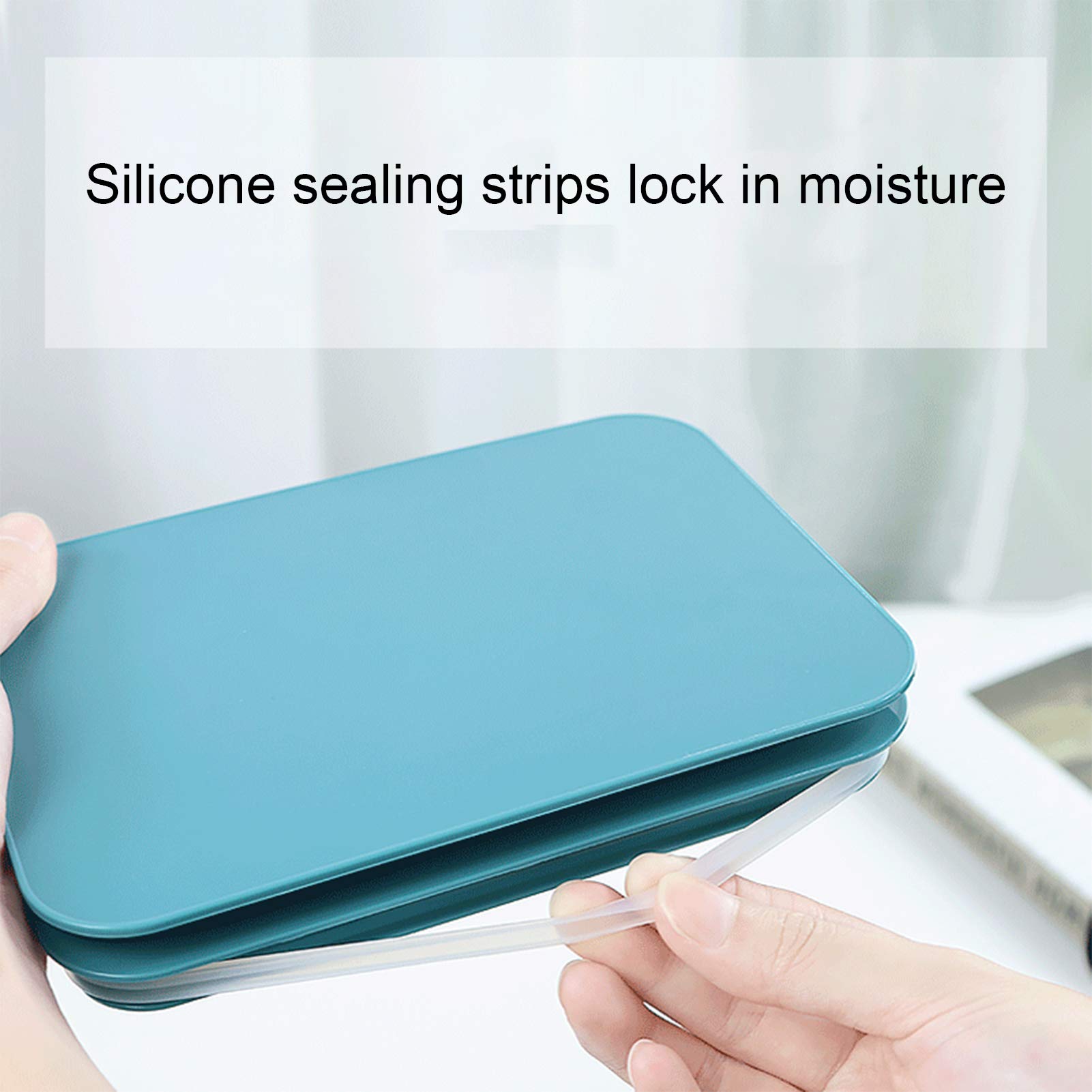 Caja para toallitas húmedas para bebé, con tapa, para guardar toallitas húmedas, reutilizable, portátil, dispensador de toallitas húmedas, para niños (Azul)