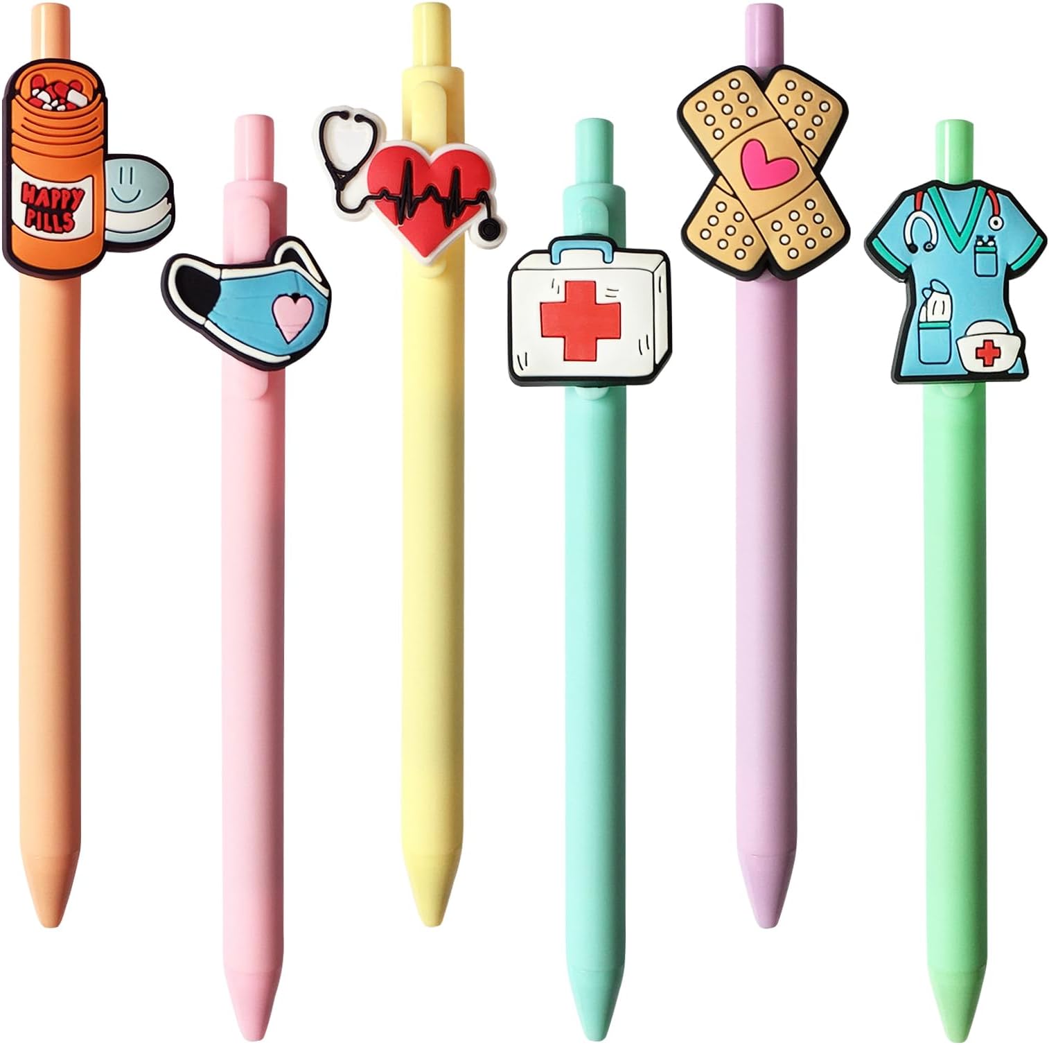 LSLSHY Cute Nurse Pens Funny Nurse Accessories for Work Aesthetic Gel Pen Black Ink Set for Cna Rn Medical Assistant Nursing Student Essentials Nurse Week Gifts Appreciation Gift