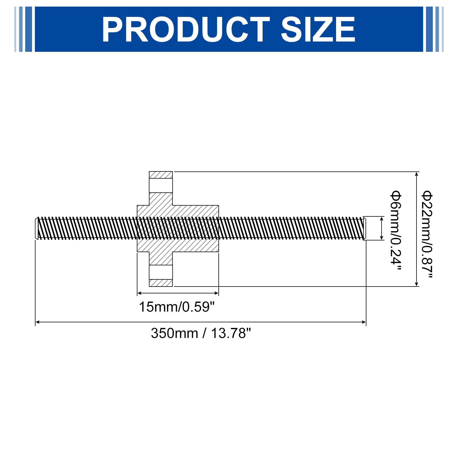 sourcing map Lot de 2 vis en plomb Tr8X1 de 350 mm avec écrous en laiton (pas de 1 mm, 1 démarrage, plomb de 1 mm), pièces de mise à niveau d'imprimante en acier inoxydable 304 avec tube d'emballage