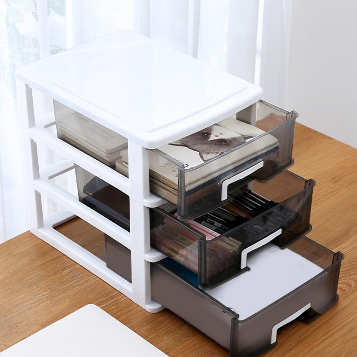 Amazon.co.jp: MJKQ9 レターケース 幅25奥行34高さ32cm 3段 浅型