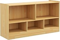 Vista 9 de Organizador de almacenamiento de juguetes, estantería para niños de 2 niveles, estanterías de 5 cubos para niños, armarios y estantes, organizadores