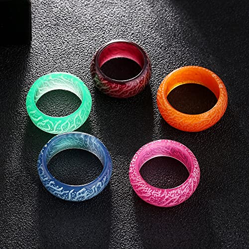 Liu Jun Venus Orb Ring For Men, Glowing In The Dark Rings Cute Simple Luminous Glow Resin Acrylic Knuckle Rings Aesthetic For Women Girls Boys Plastic Jewely (Blue, 8) #TOP4
