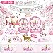 Toyerbee Unicorn Party Supplies Set 207pcs Happy Birthday Decorations Birthday Party Kit Including Balloons, Banner,Tableware.Plates(7"and 9"),Knives Forks Cups Serves 16 Guests Party Favors for Girls