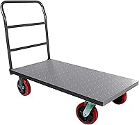Vista 8 de 5Seconds Carrito de plataforma de plataforma plana 3300LB Dolly industrial resistente 60 "x 30" camión de empuje de mano súper resistente de cama