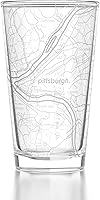 Vista 26 de Well Told Vaso de pinta grabado con mapa de Columbus Ohio, regalo de cerveza grabada (16 onzas, transparente) Pinta de mapa de la ciudad