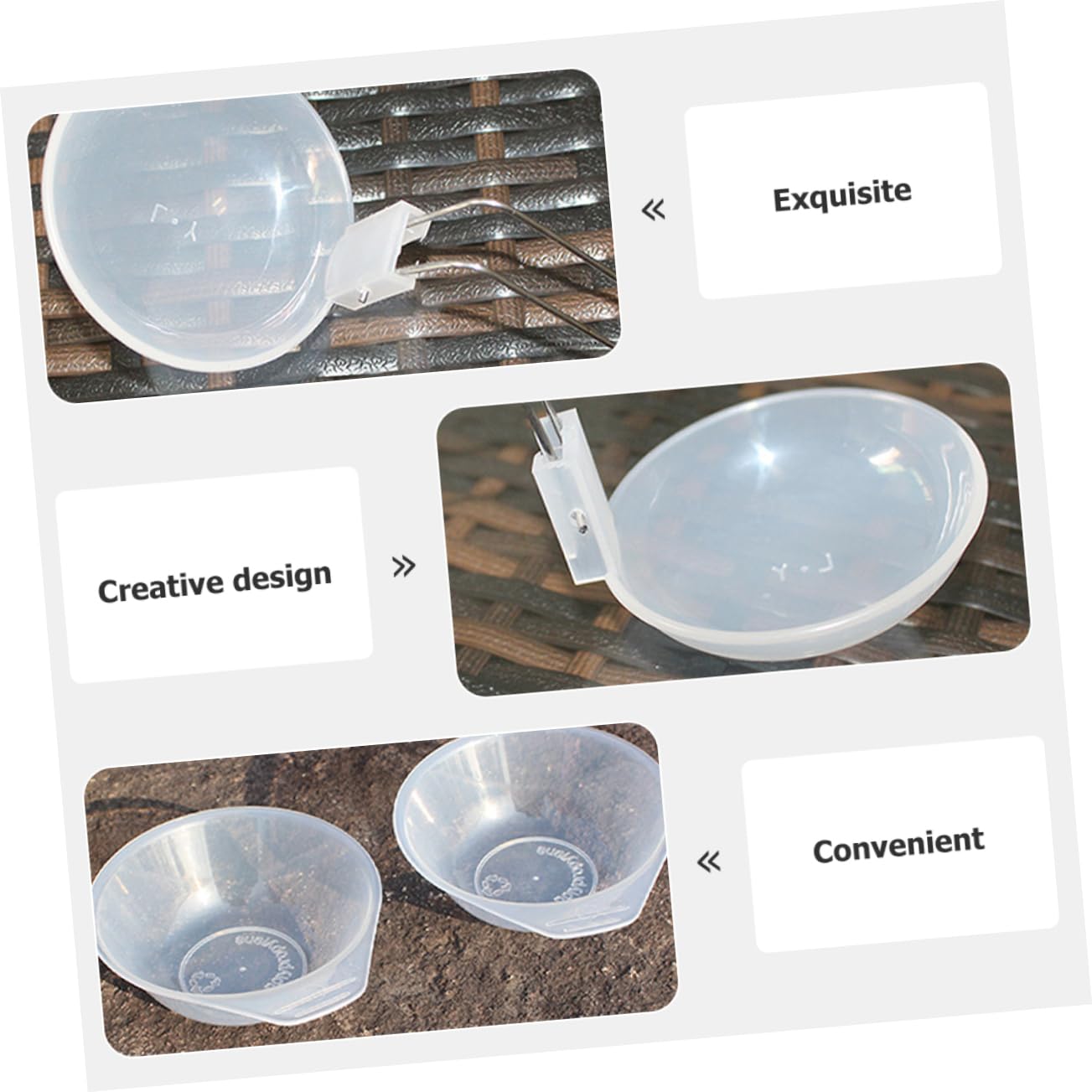 NULYLU Multi-Function Compact Bowls 2pc Portable Soup Spoon Set Large Soup Bowls for Camping BBQ and Outdoor Events