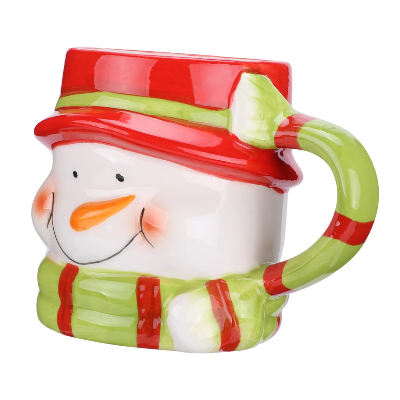 Weihnachtlicher Schneemann Keramikbecher Bunte Frühstückstasse Milchgeeignete Kaffeetasse für Büro Zuhause Geschenkidee Weihnachten