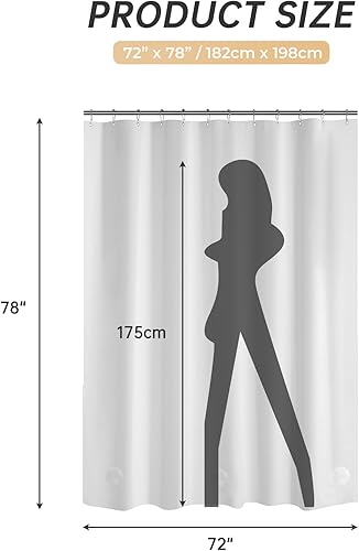 Miniatura 6 de AmazerBath - Cortina de ducha blanca, 72 x 78 pulgadas, cortina de ducha de PEVA, impermeable, pesada, gruesa, con 3 piedras grandes transparentes y