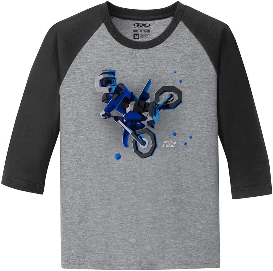 Factory Effex Unisex-Child FX Moto Kids Boys Youth Baseball T-Shirt (,), 1 Pack