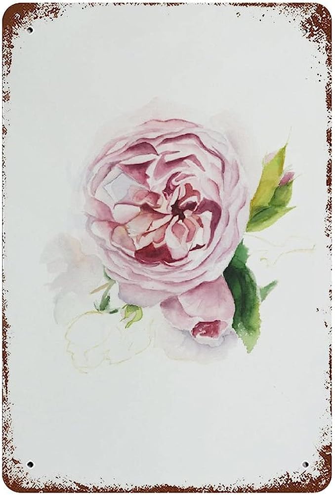 Kwqdozf As Pic Vintage Metal Tin Sign Romantic Rose Wall Art For Home Kitchen, 8X12 Inch