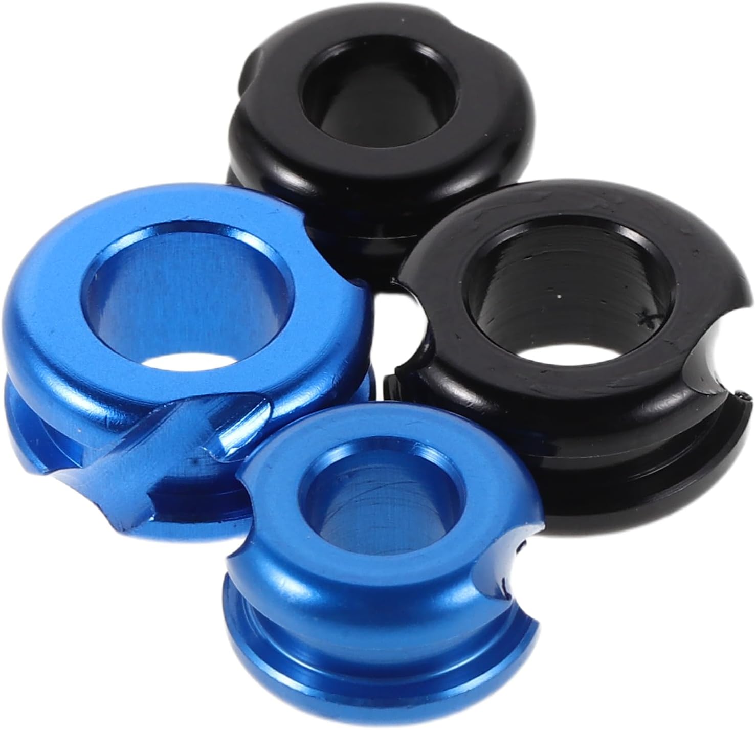 4pcs Metal Peep Sight for String Precision Replacement Bow Tuning Peep Sights 1/4" 3/16" Black and Blue Outdoor Target Shooting Accessories
