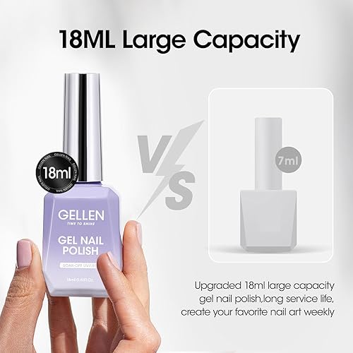 Miniatura 5 de Gellen Esmalte de uñas de gel  2 esmaltes de gel blanco y negro de 0.6 fl oz, esmalte de gel clásico negro y esmalte de uñas de gel blanco para luz