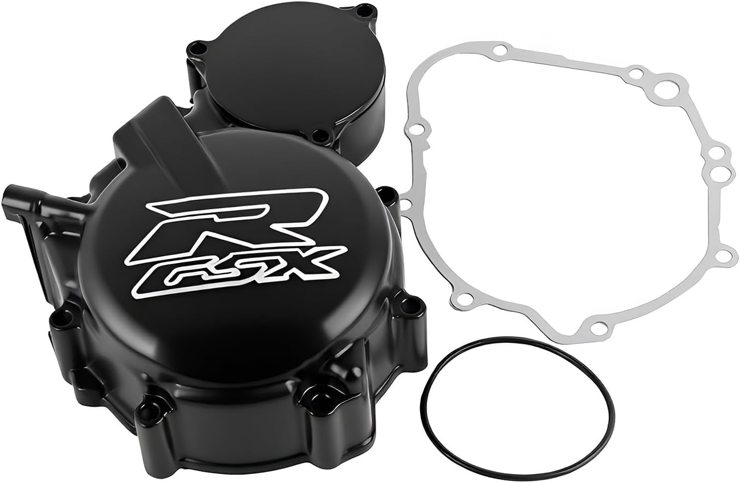 Engine Stator Cover with Gasket Compatible with Suzuki GSXR 600 750 (2006-2023) - Black Aluminum Crankcase Guard Replacement fits GSX-R600 GSX-R750​