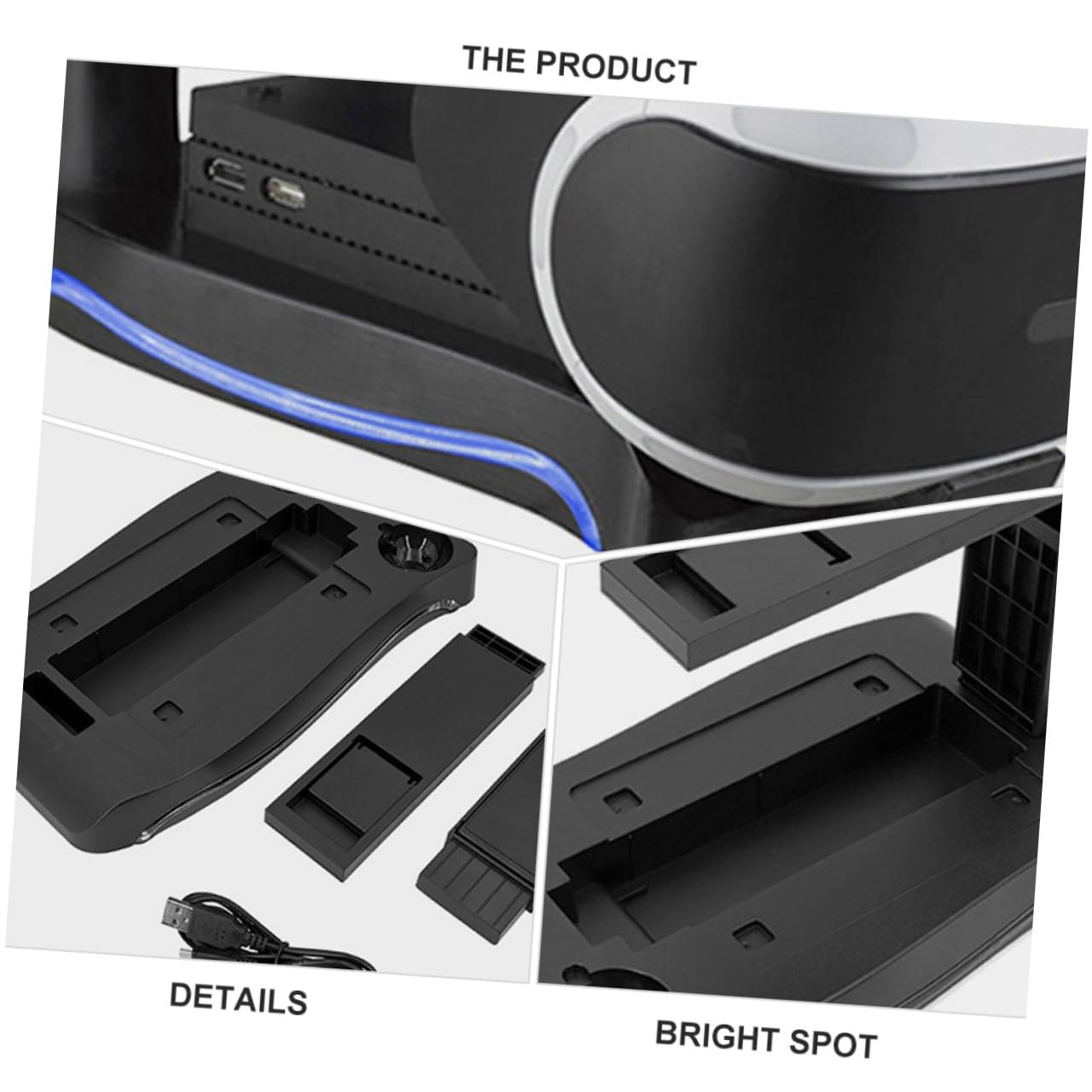 Tofficu Soporte de Carga y Almacenamiento para Mandos de Realidad Virtual, Organizador de Abs Negro para Consola VR, Uso Gaming