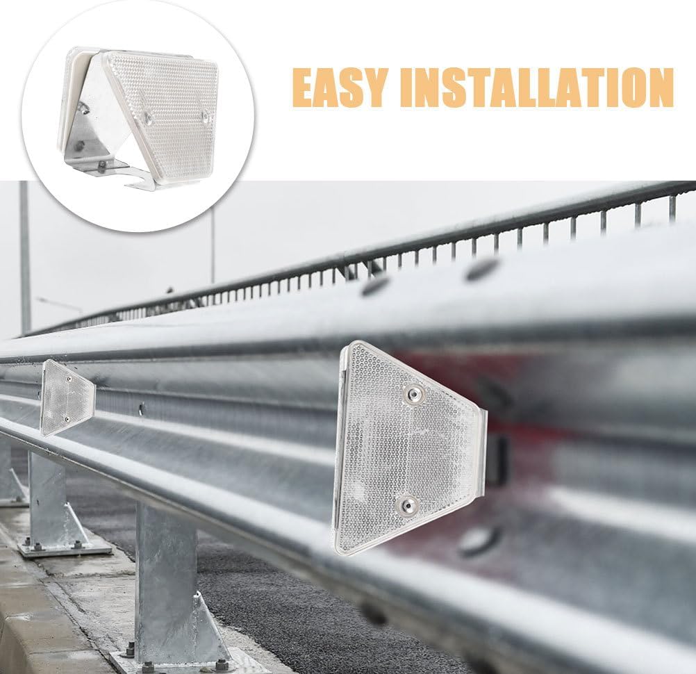 2Pcs Reflective Driveway Markers Guardrail Marker Reflector for Roadside Road Marker Replacement for Driveways Polycarbonate Safety for Night Visibility
