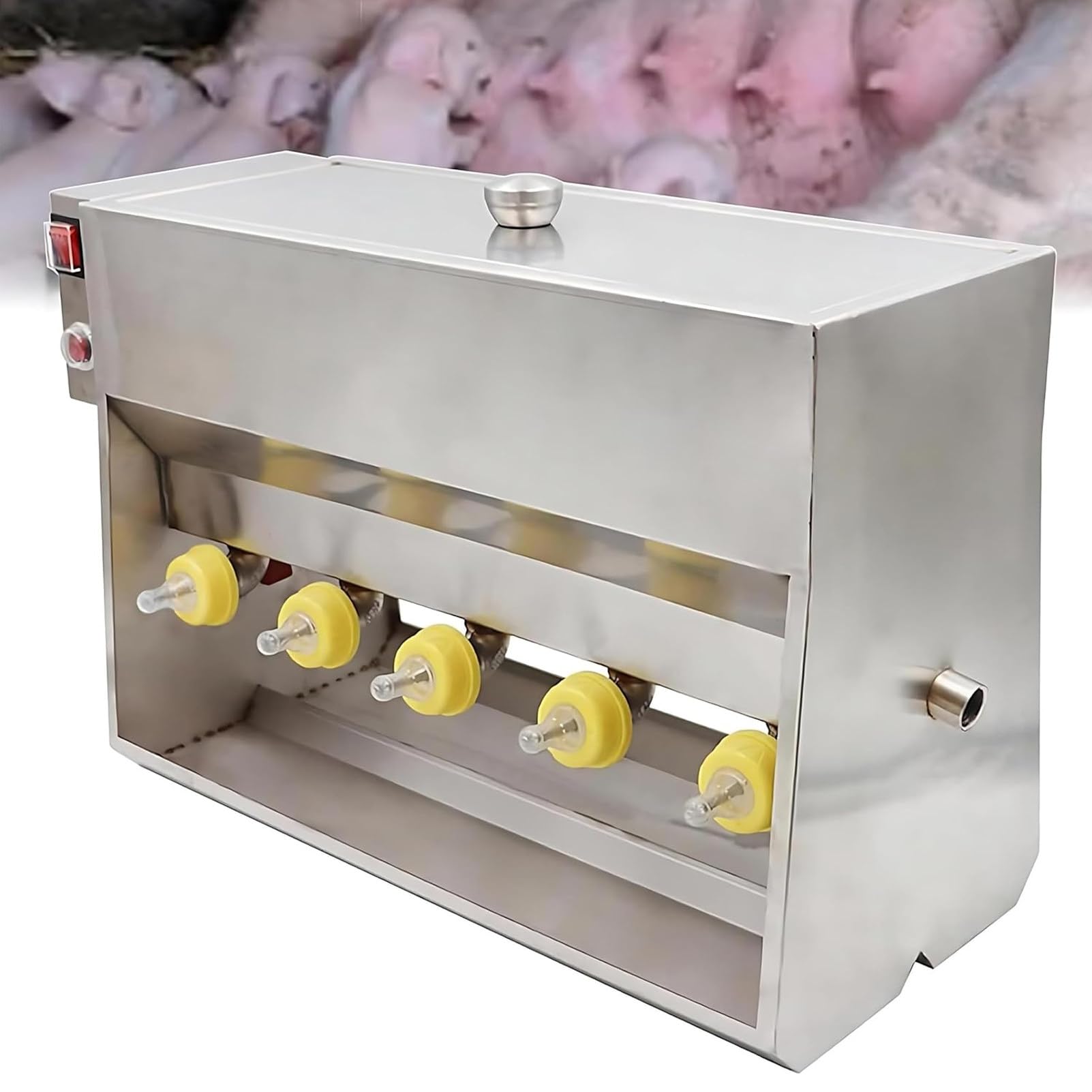 Machine d'alimentation pour animaux avec 10 tétines et chauffage régulé