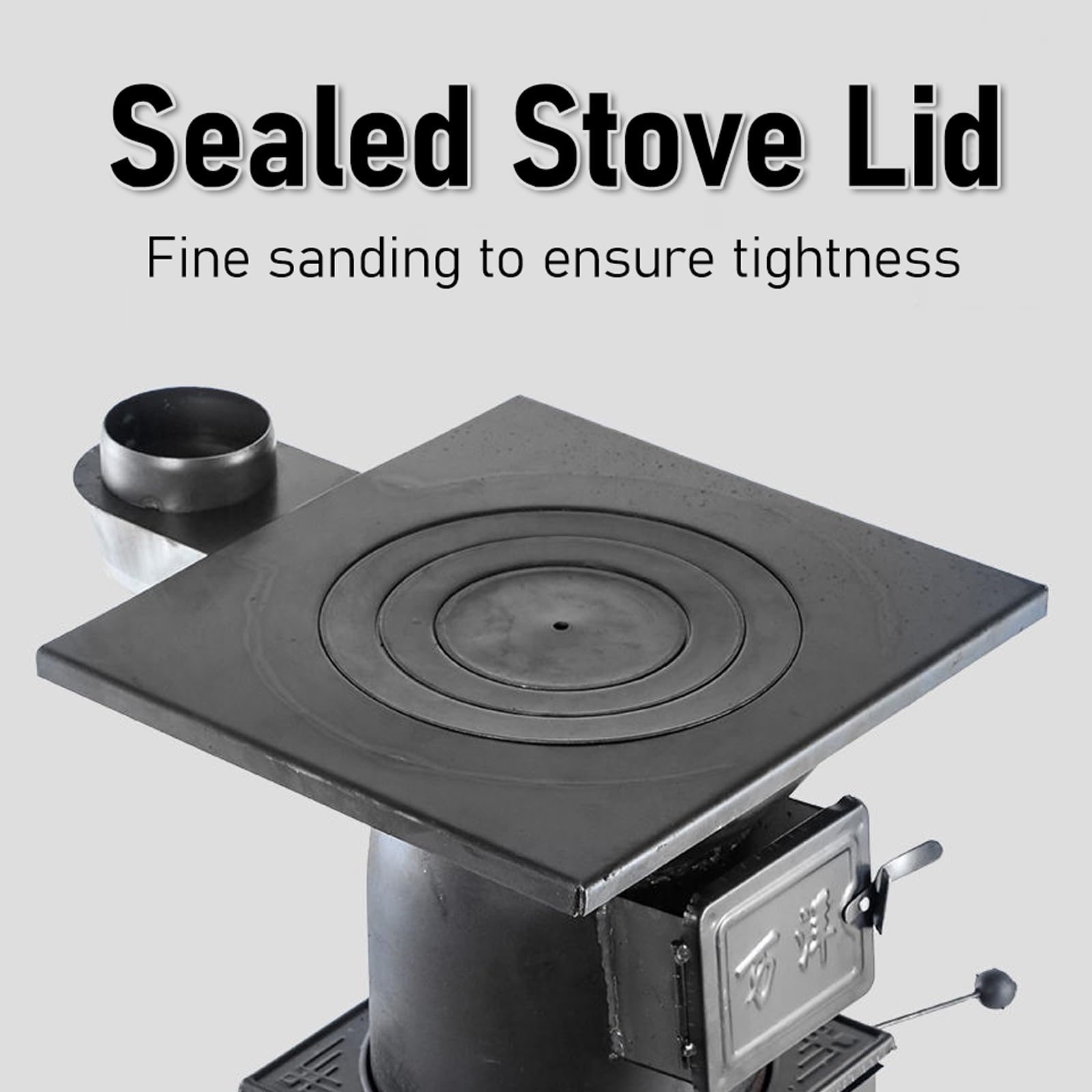 Stufa a Legna in Ghisa con Canna Fumaria Saldatura di Precisione Stufa a Razzo per Interni, Patio, Campeggio, Rifugio, Risparmio Energetico ed Efficiente(Stove+5 pipe)