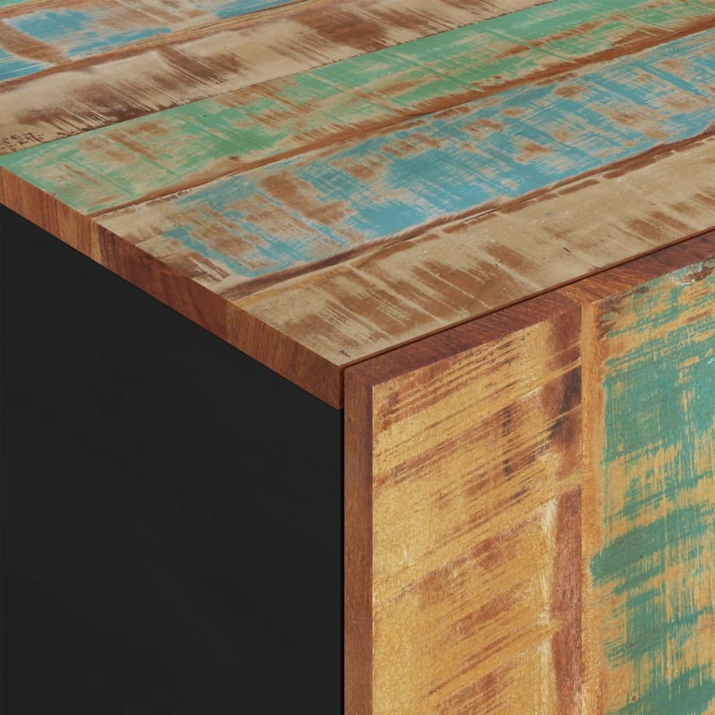 Homgoday Stolik kawowy, stolik pomocniczy, stolik do salonu, biura, 100 x 54 x 40 cm, stare drewno, lite drewno i materiał drewnopochodny