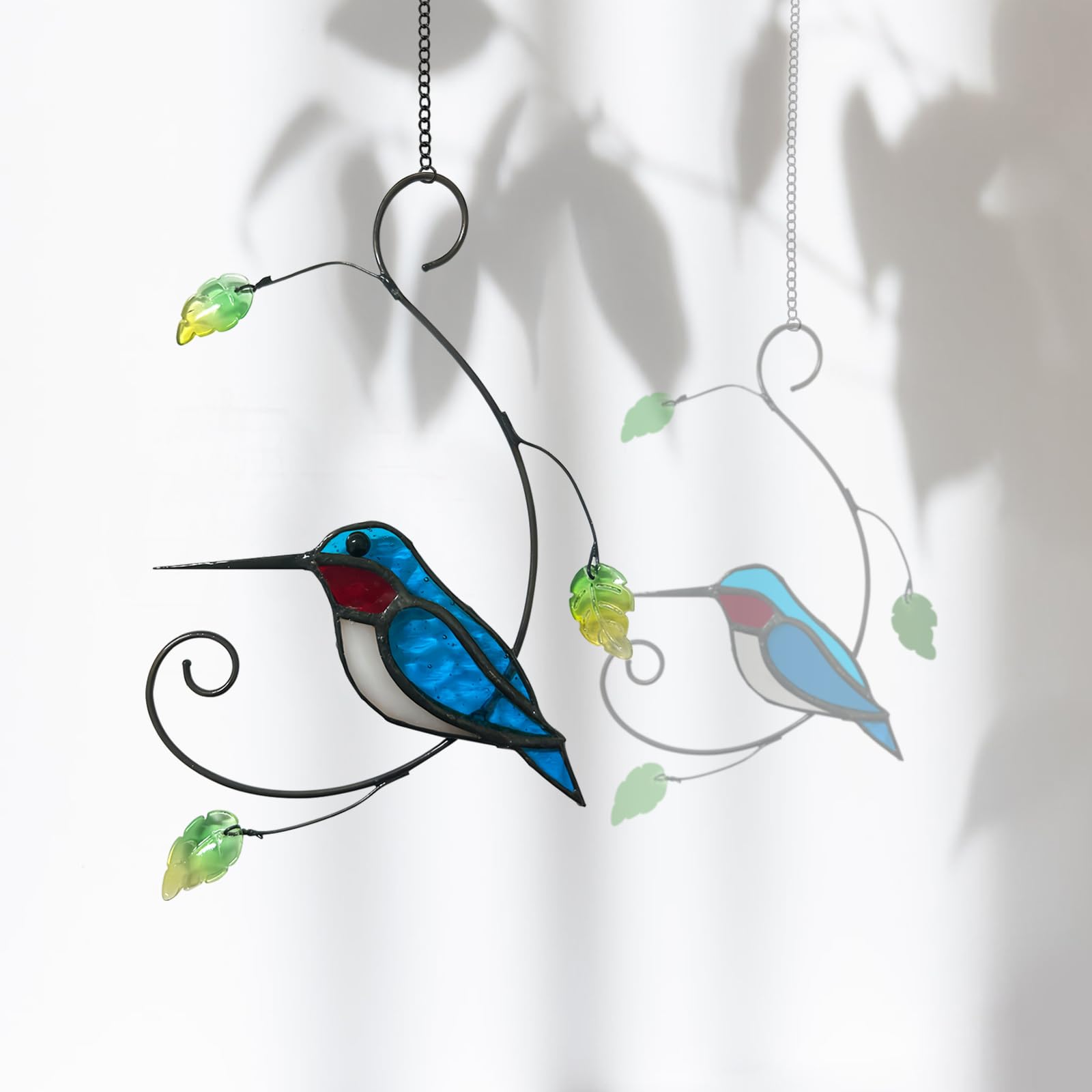 CHRDW, 1PC Colorful Hummingbird Glass Window Decor Hanging Ornament, Home Wall Garden Decor, Hummingbird Light Catcher, Bird Lover Favorite Gardening