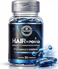 Suplemento Hair + Power Masculino A-Z Premium foco em queda de cabelo - 17 Vitaminas e Minerais