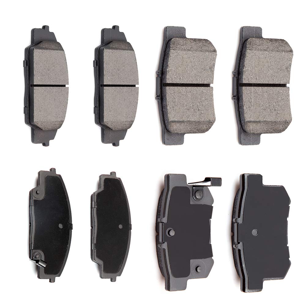 OCPTY Ceramic Brakes Pads, Quick Stop Front Rear Brake Pad fit for 2002