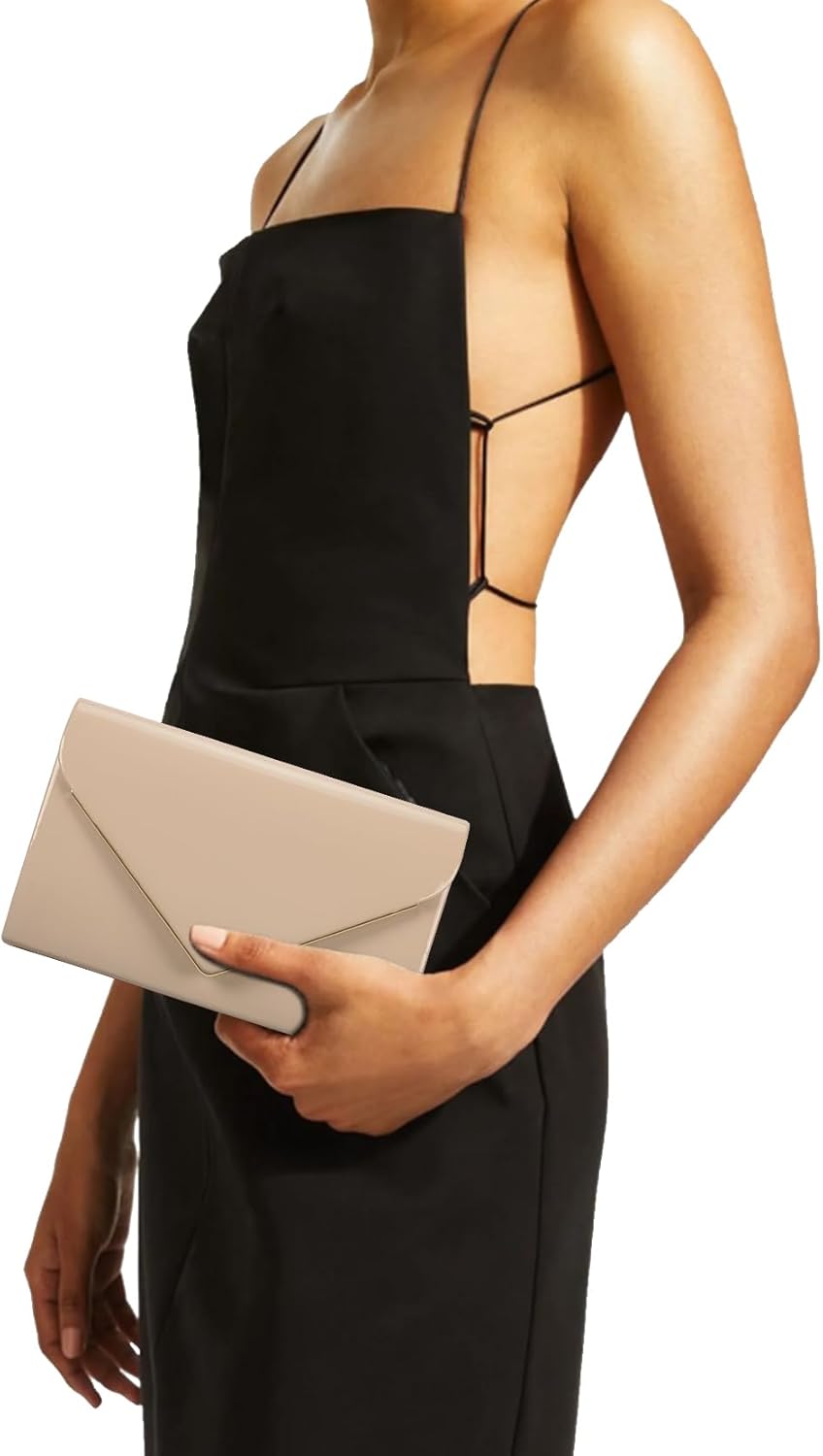 Women's Evening Clutch Bags for Formal Cocktail Prom Wedding Party Patent Leather Dressy Foldover Purse - Image 2