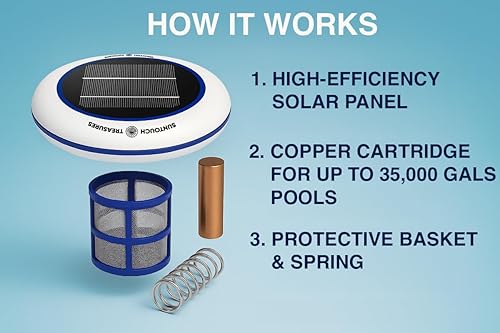 Miniatura 3 de Sistema mineral solar para piscinas limpiador de piscinas, accesorio mineral flotante alimentado por energía solar para equilibrio de agua de