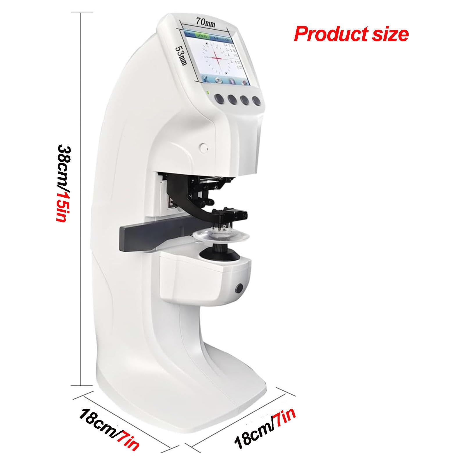 Optica - Misuratore per obiettivi, con display a colori da 3,5 pollici, misurabile da 12 mm a 104 mm, obiettivo digitale intelligente, macchina optometria per occhiali, senza stampante