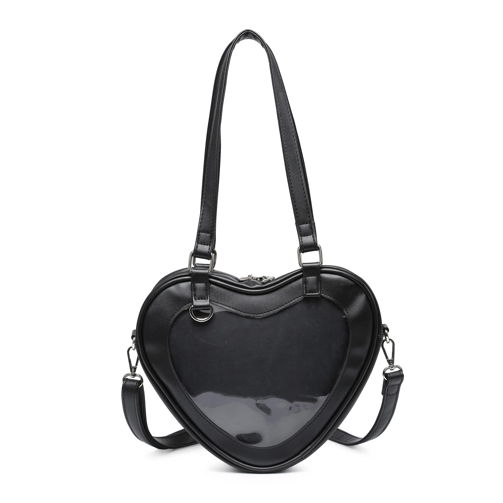 RAINBOW SMILE Ita Bag Backpack Crossbody Heart Shaped Purse JK Uniform Shoulder Bags for Anime Pins Display