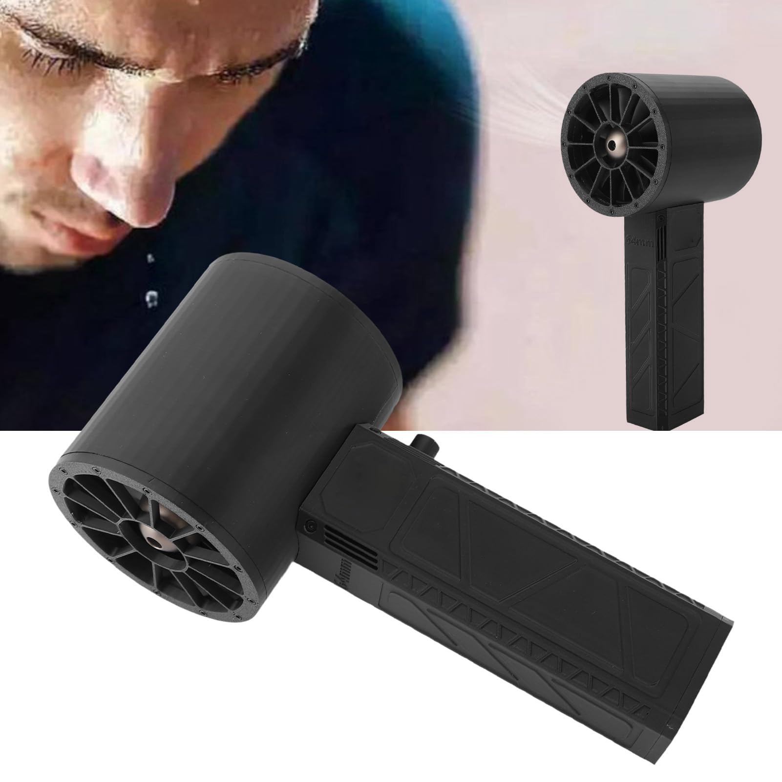 TOPINCN Soffiatore Portatile, Mini Ventola in ABS, Spolverino con Controllo Continuo della velocità, Condotto da 64 Mm, Alimentazione Esterna da 8 a 16,8 V, per Lavaggio Auto, Pulizia Tastiera,
