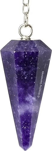 Vista 46 de Péndulo de cristal para adivinación - Cristales de radiestesia certificados y piedras curativas para el equilibrio del chakra y meditación - Mejora