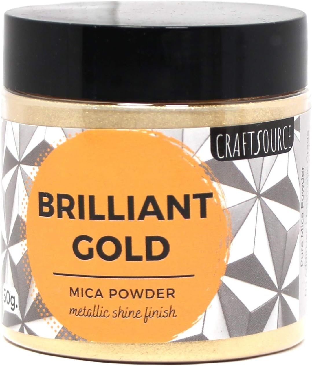 Brilliant Gold Mica Pigment Powder from CRAFTSOURCE - 50 g - Epoxy Resin Dye, Soap Making, Slime & Bath Bomb Colorant, Cosmetic Grade for Lip Gloss & Makeup (Brilliant Gold)