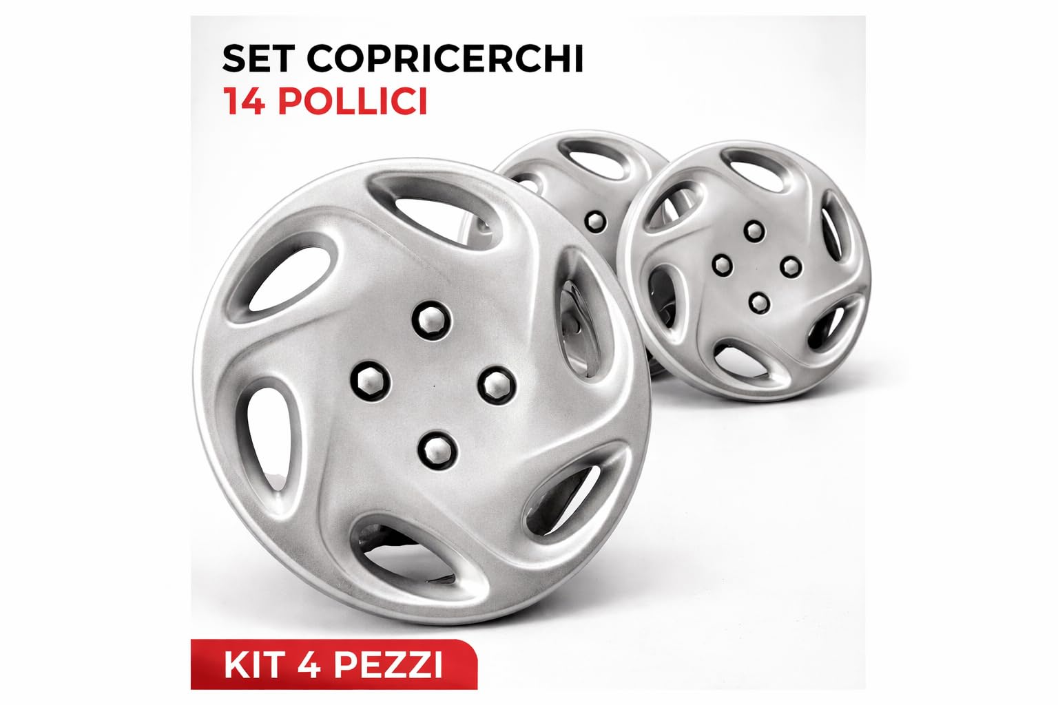 Set 4 Copricerchi 14 Pollici Compatibili con Peugeot 106-206 dal 1998 in Poi, Coppe Ruota in ABS, Copertura Cerchi Auto, Design Elegante, Montaggio Rapido