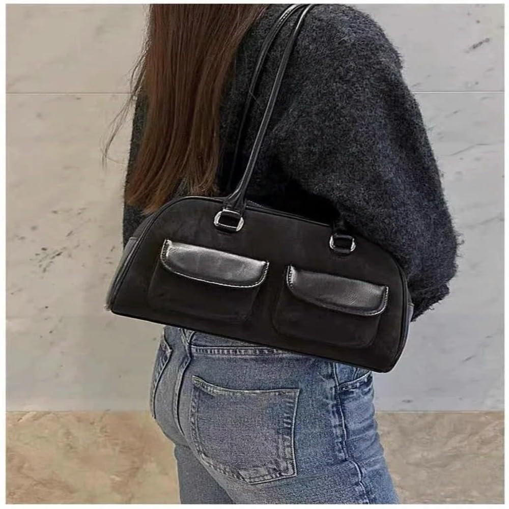 Bolso de Mano Tipo Bolos Mujer, Bolso de Mano Boston, Bolso de Piel sintética, Accesorio para Mujer, Bolso de Hombro, Bolsos de Cuero