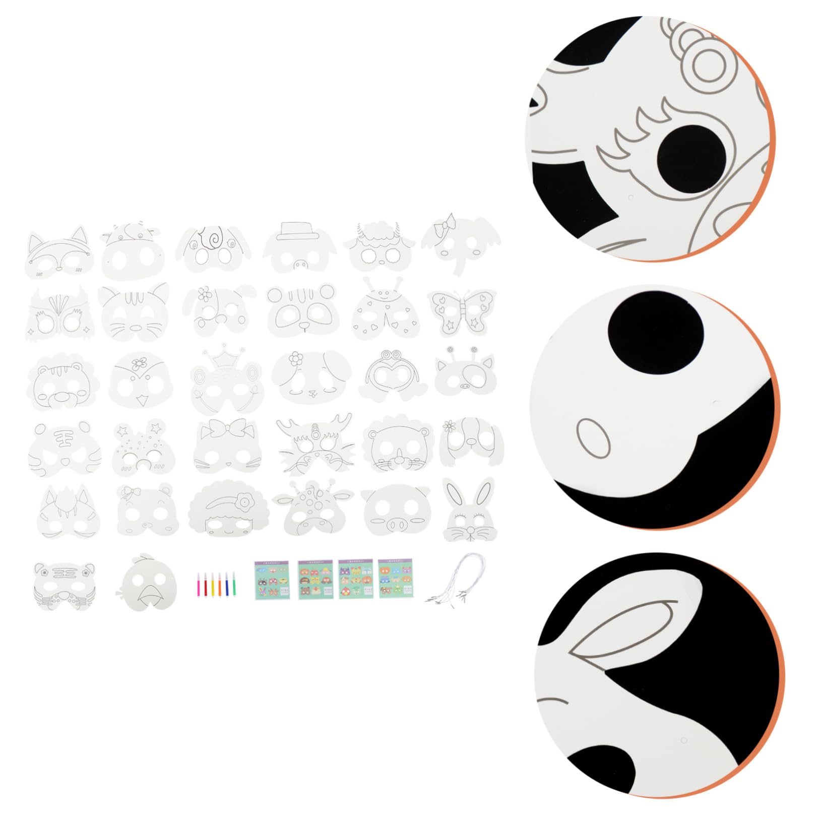 ibasenice 4sets Maschere Animali Per Maschere Vuote Per Pittura e Mascherine Decorate Per Feste Di Compleanno e Halloween Attività Creativa e Gioco Di Ruolo