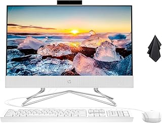 HP 2022 All-in-One Desktop, 21.5" Diagonal FHD (1920 x 1080) Display, Intel Duel Core Celeron J4025 Processor, Webcam, WiFi-AC, Bluetooth, HDMI, White, Windows 11 (16GB RAM | 512GB SSD)