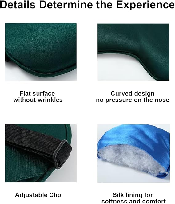 Sleep Mask, Silk Sleep Mask with Adjustable Strap, Super Soft Satin Blackout Sleeping Eye Mask for Men&Women, Comfortable Blindfold Eyeshade for Night Sleep 4 Pack (Black Grey)