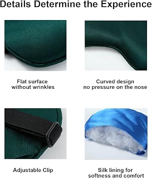 Sleep Mask, Silk Sleep Mask with Adjustable Strap, Super Soft Satin Blackout Sleeping Eye Mask for Men&Women, Comfortable Blindfold Eyeshade for Night Sleep 4 Pack (Black Grey)