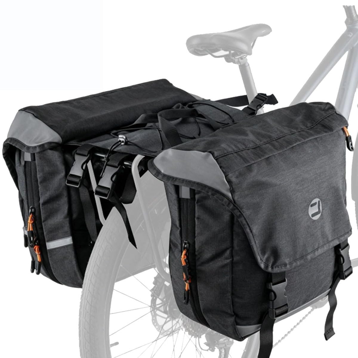 35L Bike Pannier Bag,Waterproof Fabric,Double Rear Seat Bags for Cycling