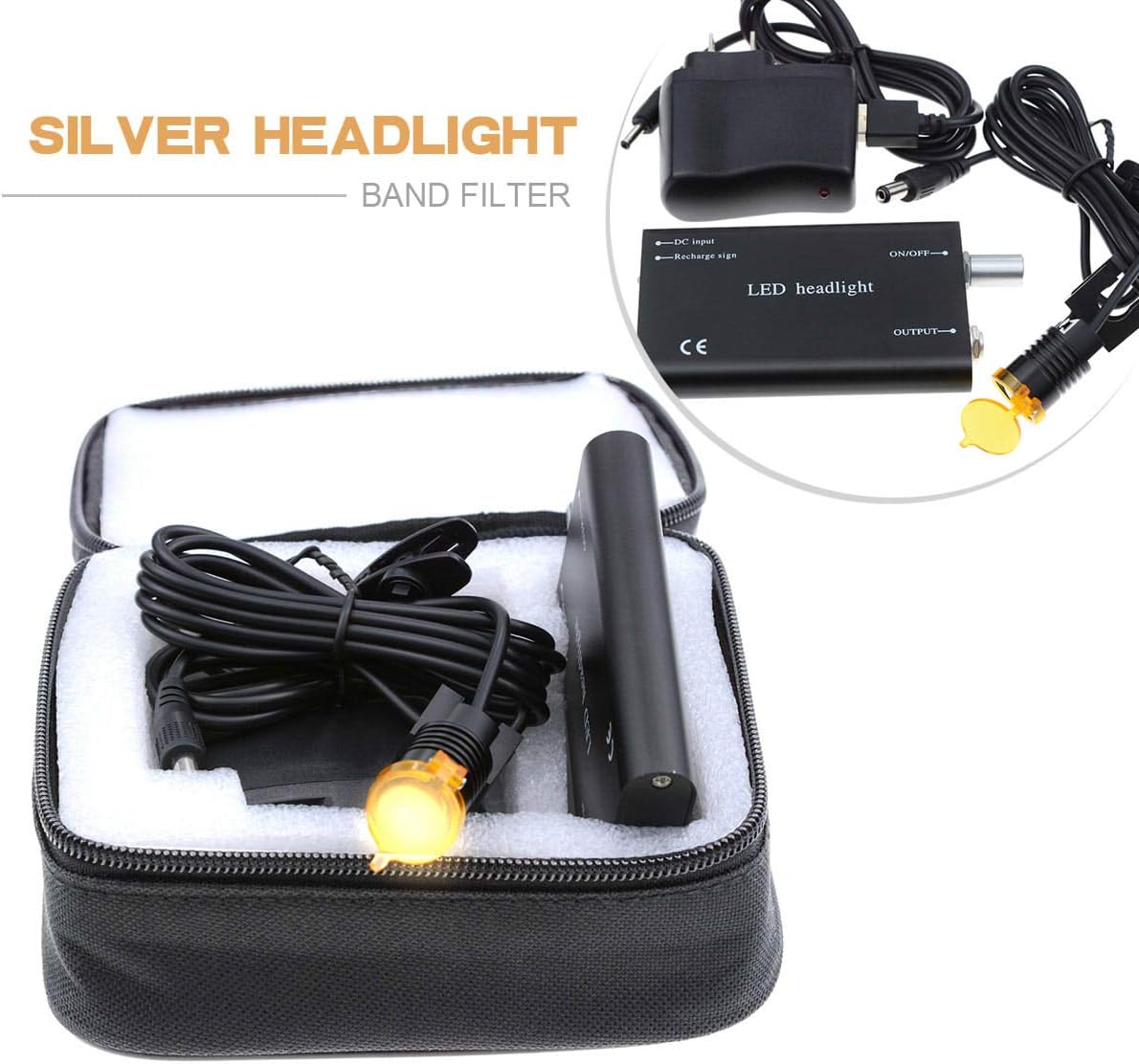 BONEW 3W Head Lamp With Filter for All Loupes Bag (Black)