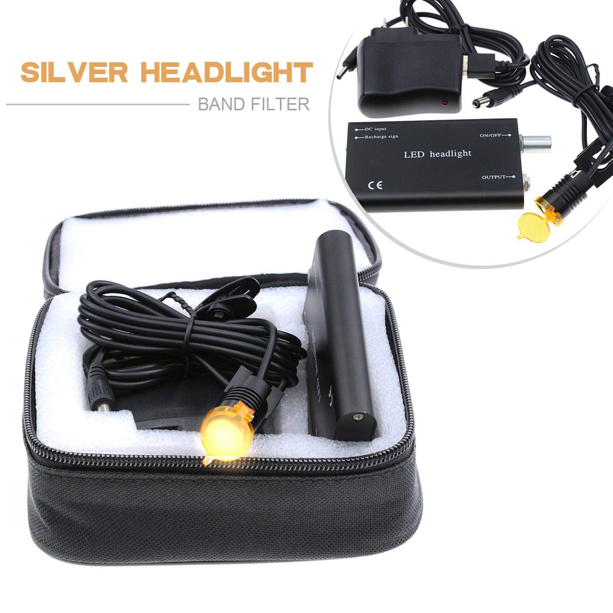 BONEW 3W Head Lamp With Filter for All Loupes Bag (Black)