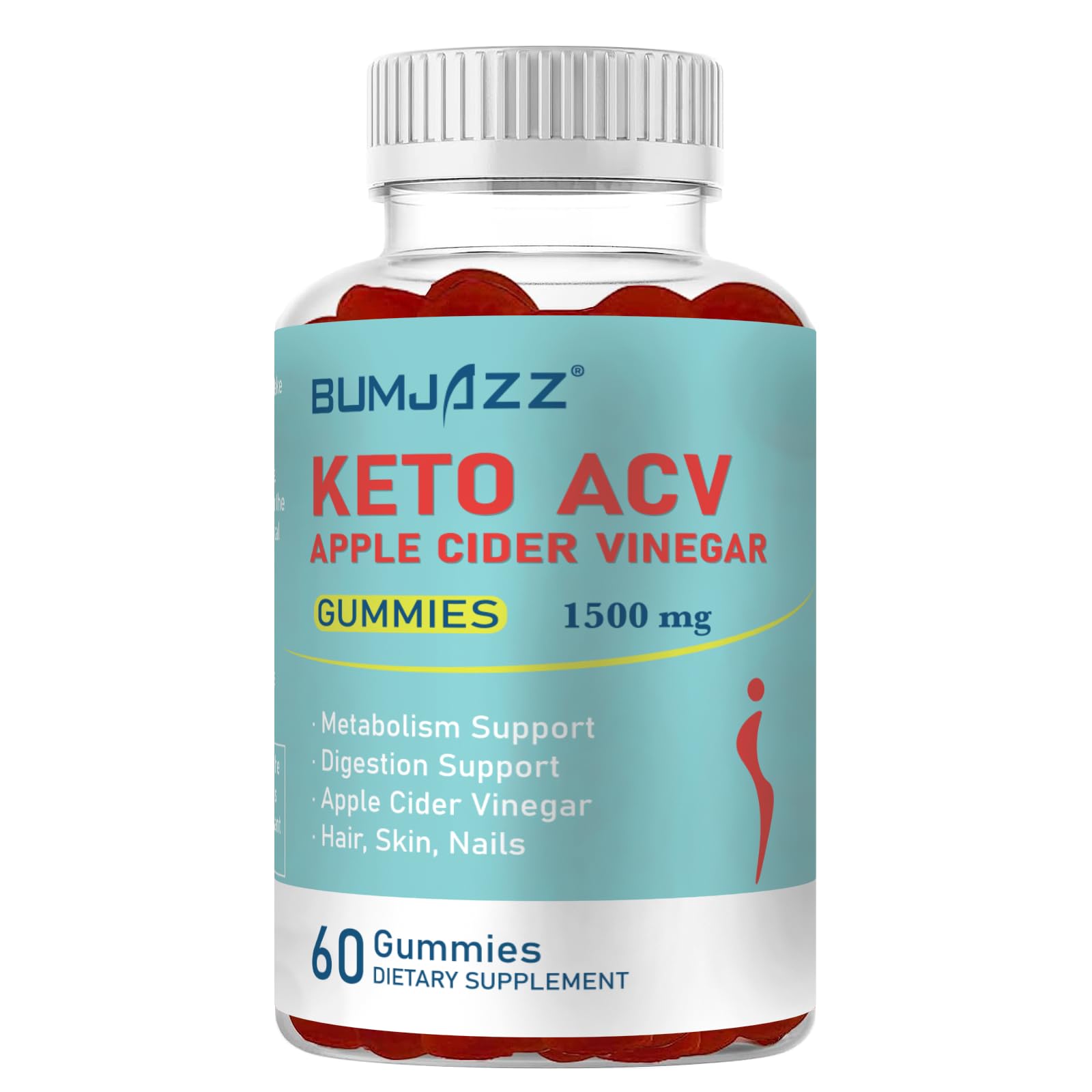 Keto ACV Gummies Boost Mаtabolism with Apple Cider Vinegar Keto Supplements - Gluten-Free - Formula for Men & Women - 1500mg - 60 Counts
