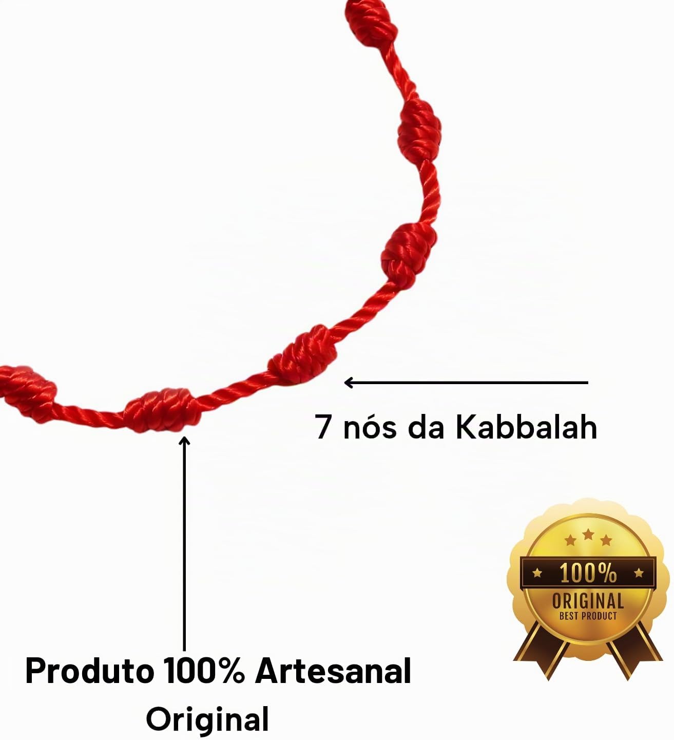 Kit 2 Pulseiras Kabbalah 7 Nós Vermelha, Mamãe e Bebê, Proteção, Artesanal, Adulto e Infantil