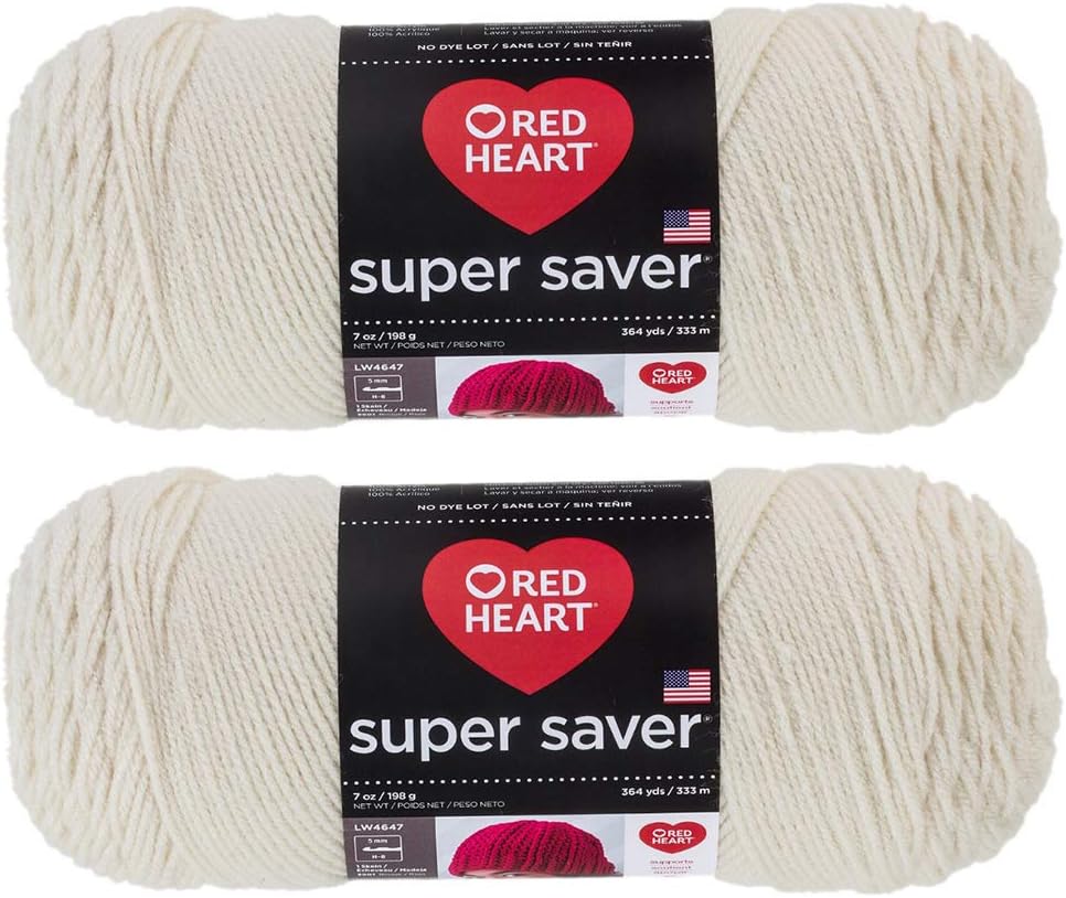 Bulk Buy: Red Heart Super Saver (2-pack) (Aran, 7 oz each skein)
