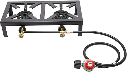 Estufa de gas portátil de 8000 W, estufa de gas para exteriores, para patio, campamento, fiesta, barbacoa al aire libre, 0-20 PSI, regulación de