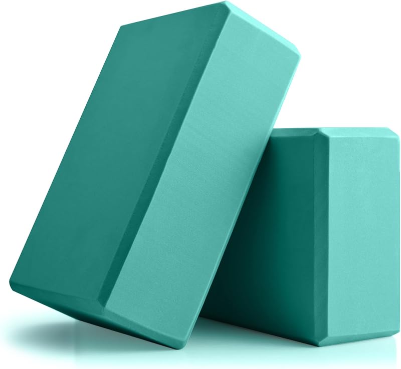 Yoga Blocks 2 Pcs, 9"x6"x3" Yoga Brick Foam Blocks EVA Foam Block Yoga Props Accessories for Yoga Pilates Stretching and Meditation